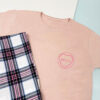 Personalised Love Heart Pyjamas With Name - Pink and Pink Plaid