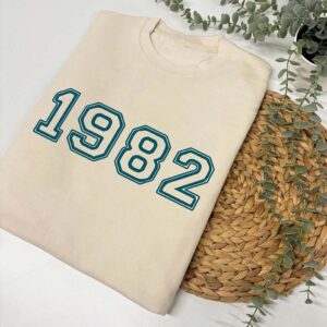 Personalised Year Sweatshirt - Birth Year Jumper in Vanilla Milkshake 1982