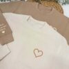 Personalised Couples Sweatshirt with Custom Date in Desert Sand and Vanilla