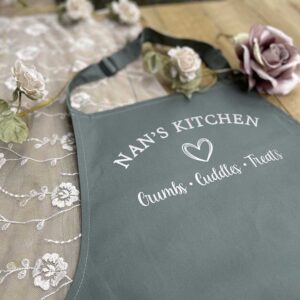 Personalised Mum's Kitchen Apron - Nan's Kitchen - Crumbs, Cuddles and Treats