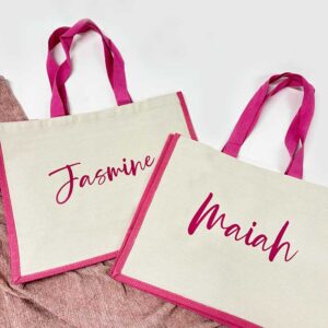 Personalised Pink Tote Bag With Name