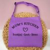 Personalised Mum's Kitchen Apron in Purple and Black