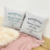 Personalised Mum Cushion - Reserved For Mummy Cuddles in Blue and Black