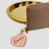 Personalised Taupe Jewellery Case With Soft Pink Keyring