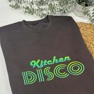 Kitchen Disco Sweatshirt -Unisex Retro Jumper in Dark Grey