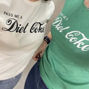 Pass Me A Diet Coke T-Shirt in Green and Natural Heather Cotton - Group Image