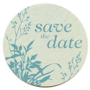 Blue Leaf Save the Date Card