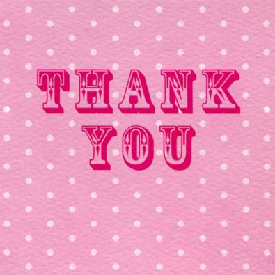 Pink Spotty Thank You Cards