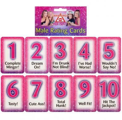 Male Rating Cards Hen Party Game