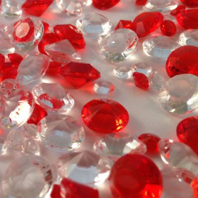 Red & Clear Table Crystals