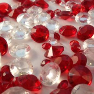 Deep Red & Clear Table Crystals