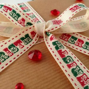 Vintage Merry Christmas Printed Ribbon