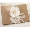 Hessian Lace Wedding Guest Book