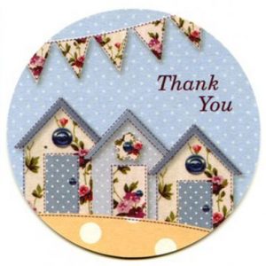 Vintage Beach Huts Thank You Cards